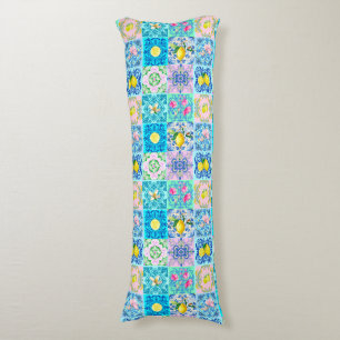 Summer Sicilian turquoise colourful azulejo Amalfi Body Pillow