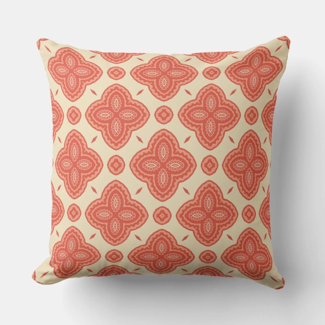 Summer Sienna Flower Pattern Double Sided Throw Pillow (Front)