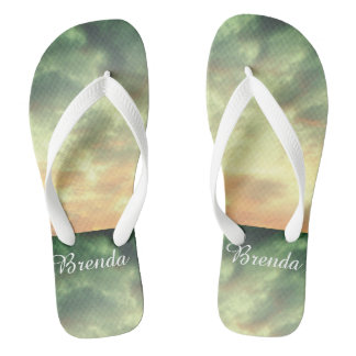 Summer Sky Adult Flip Flops, Wide Straps Flip Flops