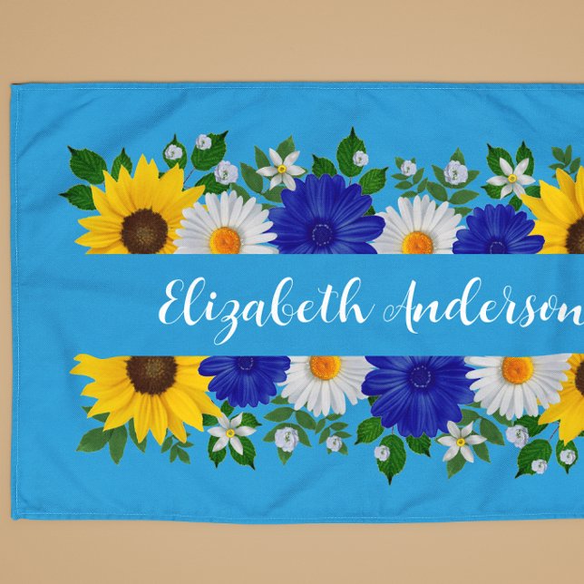 Summer Sky Blue Floral Kitchen Towel (Creator Uploaded)