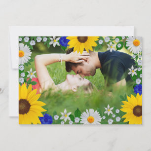 Summer Sky Blue Floral Wedding Save The Date