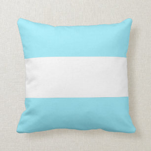 Summer Sky Blue with White Stripe Throw Pillow