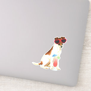 Summer Smooth Fox Terrier Vinyl Sticker
