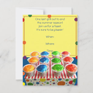 Summer Snowcone Party Invitation
