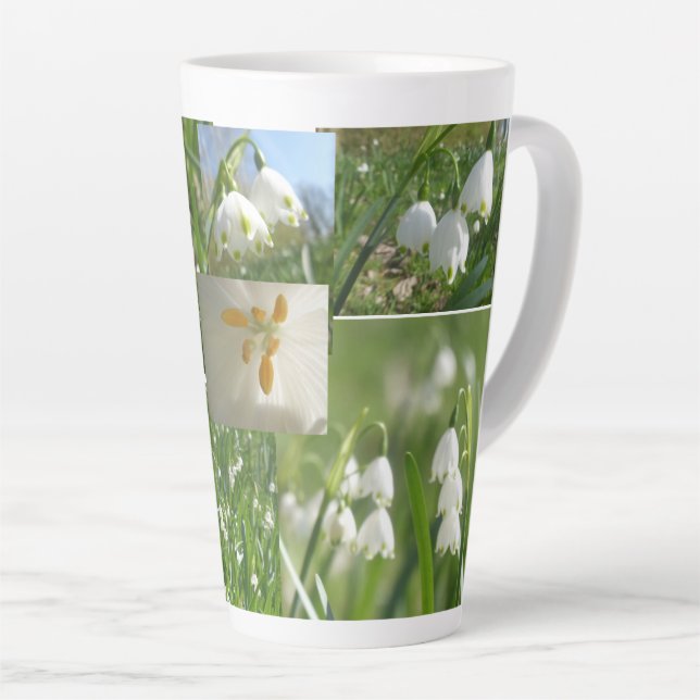 Summer Snowflakes Collage Latte Mug (Right Angle)
