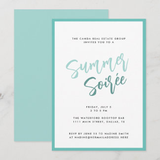 Summer Soiree Modern Script Corporate Summer Party Invitation