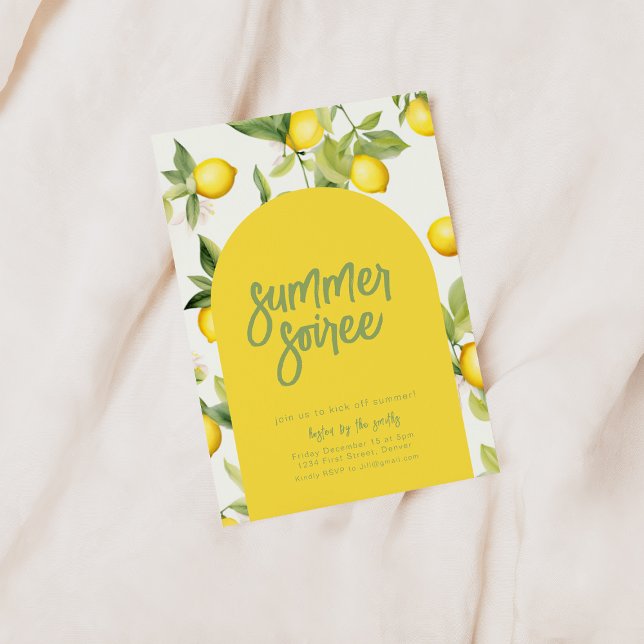 Summer Soiree Party Invitation with Lemons (Creator Uploaded)