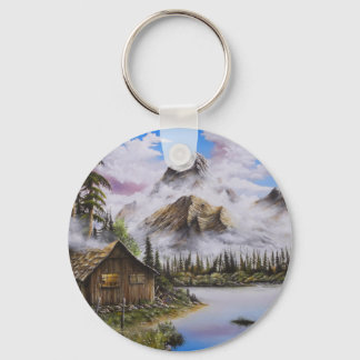 Summer Solitude Oil painting by David Paul Keychain