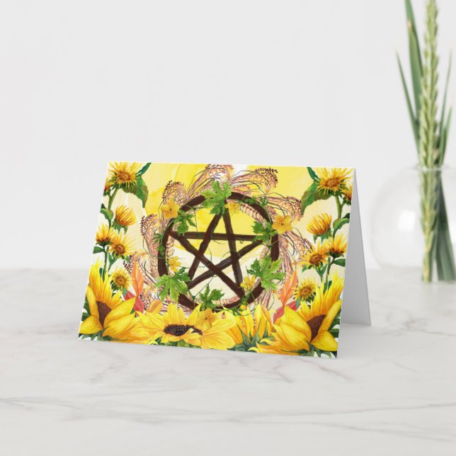 Summer Solstice Bright Sunflower & Elecampane Card (Front)