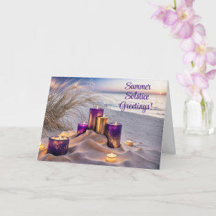 Summer Solstice Greetings Beach Ocean Candles Card