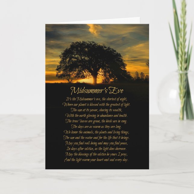 Summer Solstice, Mid Summer's Eve Litha Card (Front)