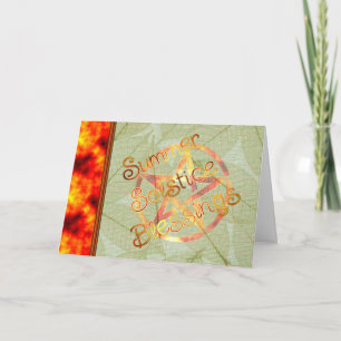 Summer Solstice Pagan Pentagram Card