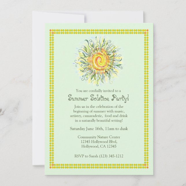 Summer Solstice Party Invitation (Front)
