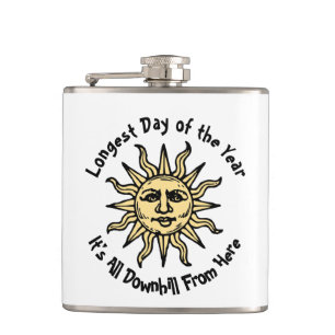 Summer Solstice Poem Hip Flask