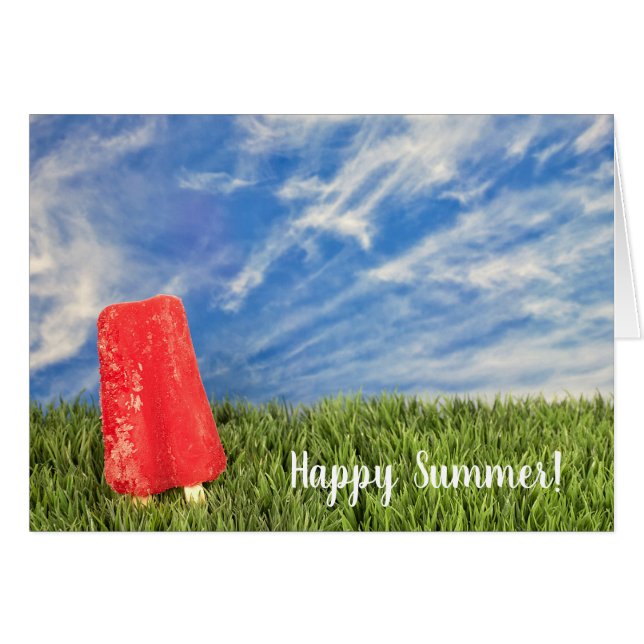 summer solstice red popsicle in grass (Front Horizontal)