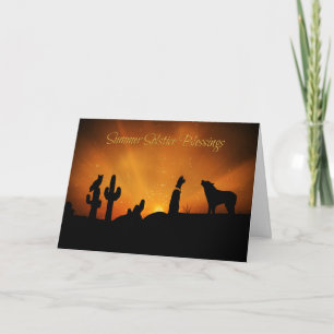 Summer Solstice With Oak Coyote Southwestern Card