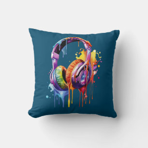 Summer Soundwaves Throw Pillow
