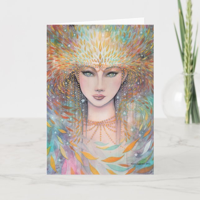 Summer Spirit Fantasy Fairy Goddess Blank Card (Front)