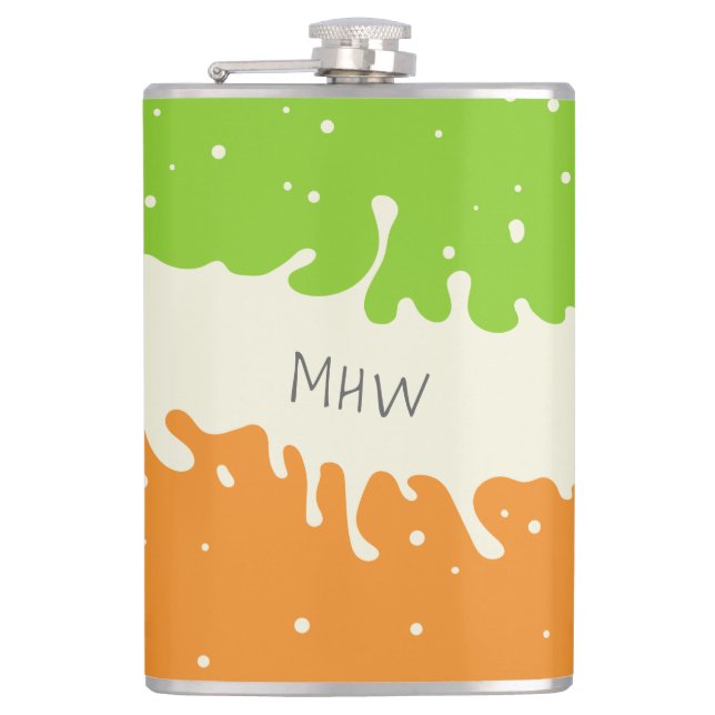 Summer Splash custom monogram flasks (Front)