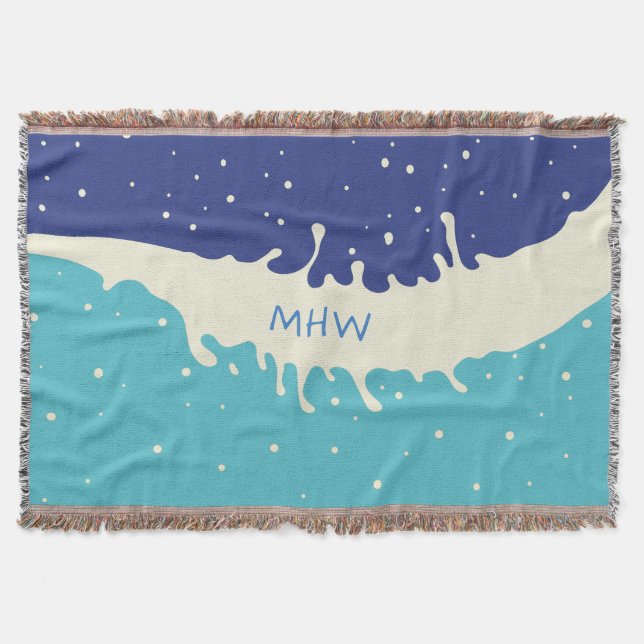 Summer Splash custom monogram throw blanket (Front)