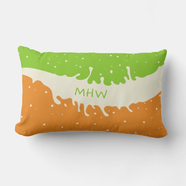 Summer Splash custom monogram throw pillows (Front)