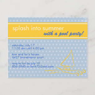 Summer Splash Invitation Postcard