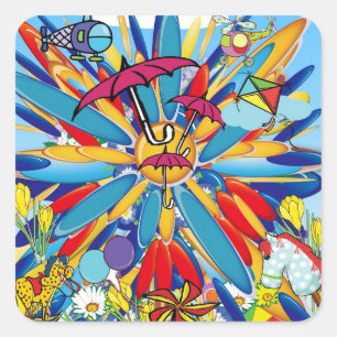 Summer Splash! Square Sticker