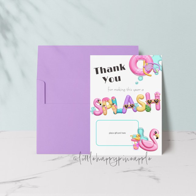 Summer Splash Teacher Thank You Gift Card Holder (Creator Uploaded)