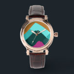 Summer Splash Wave Abstract Art  Watch<br><div class="desc">Summer Splash Wave Abstract Art.    Blue Brown Gold Magenta.  Enjoy!</div>