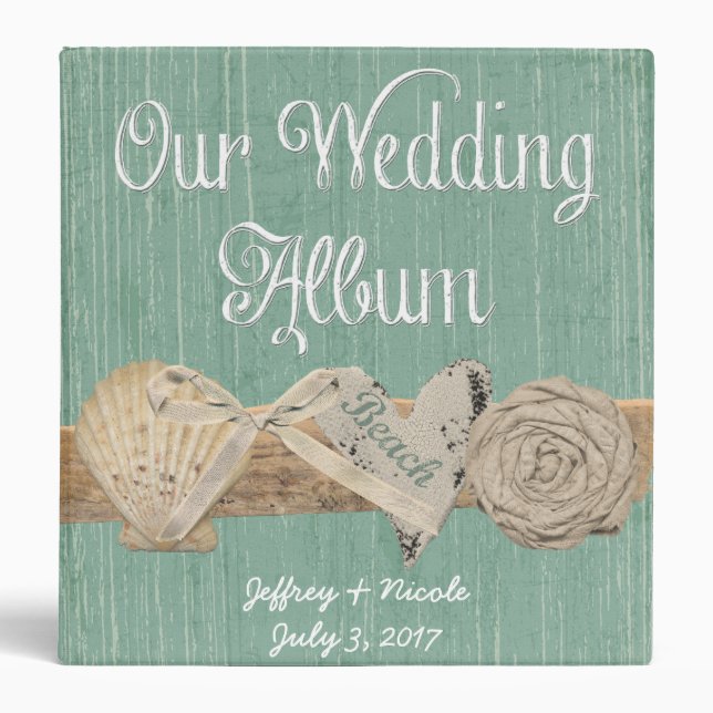 Summer Spring Beach Wedding Photo Album Binder (Front)