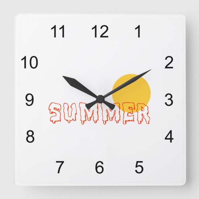 Summer Square Wall Clock (Front)
