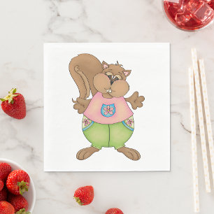 Summer Squirrel Napkin