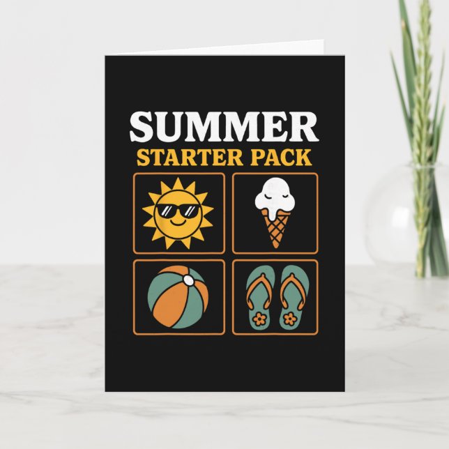Summer Starter Pack Sun Flip Flops Ll And Ice Crea Card (Front)