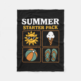 Summer Starter Pack Sun Flip Flops Ll And Ice Crea Fleece Blanket