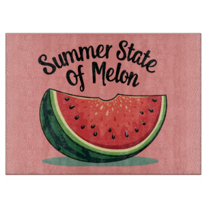 Summer State of Melon Retro Fruit Art Cutting Board