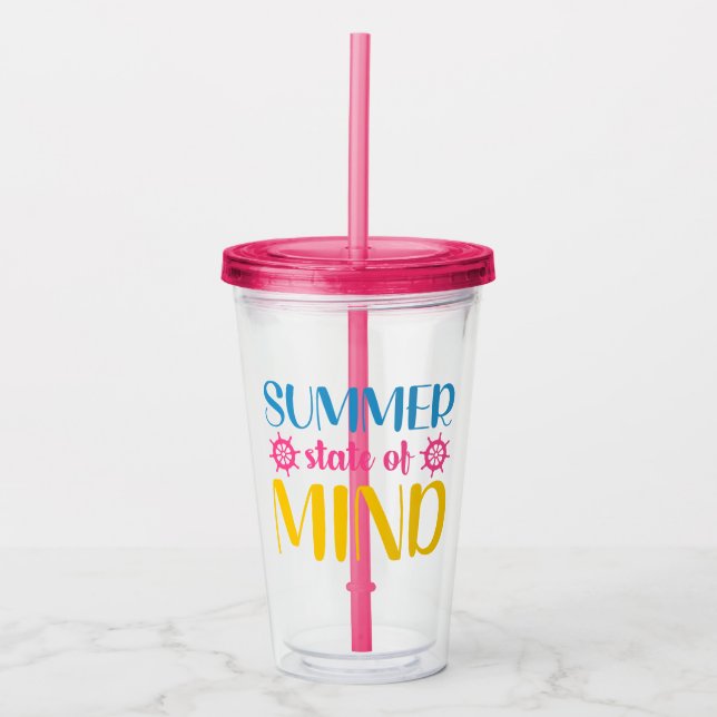 Summer State Of  Mind  Acrylic Tumbler (Front)
