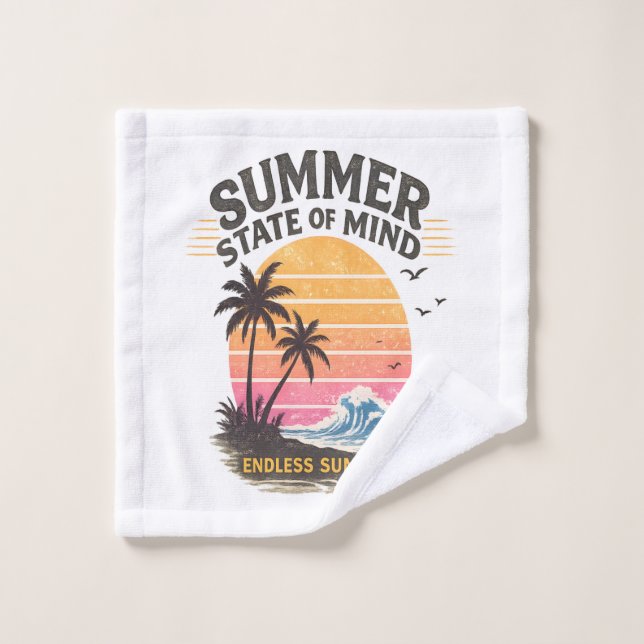 Summer State of Mind Vintage Wash Cloth (Wash Cloth)