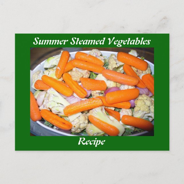 Summer Steamed Vegetables Recipe Postcard (Front)
