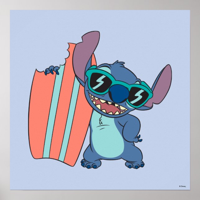 Summer Stitch with Surfboard Poster (Front)