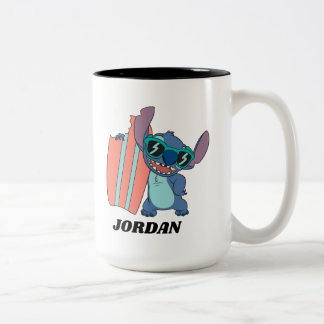 Summer Stitch with Surfboard Two-Tone Coffee Mug