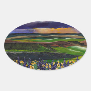 Summer Storm Oval Sticker