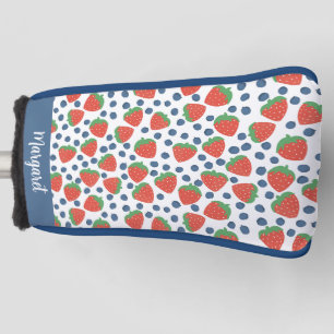 Summer Strawberries and Blueberries Fruit Pattern Golf Head Cover