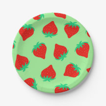 Summer Strawberries Paper Plate