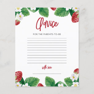 Summer Strawberry Baby Shower Advice Game