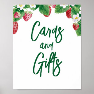 Summer Strawberry Cards Gifts Baby Shower Poster