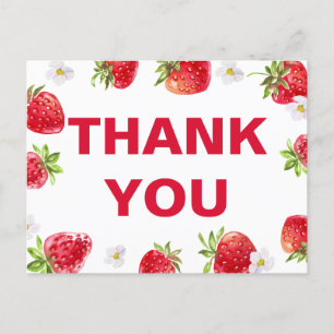 Summer Strawberry Fruit Cute Baby Shower  Postcard