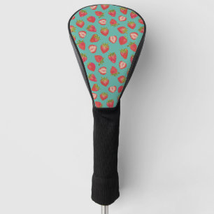Summer Strawberry Green & Red Golf Head Cover