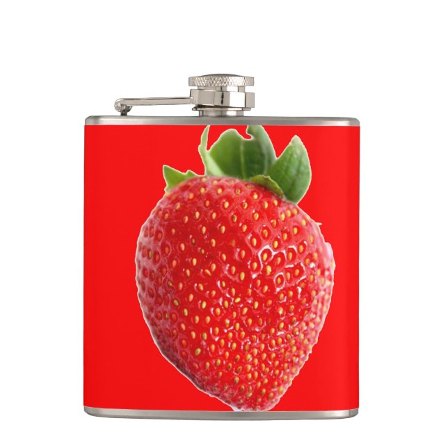 Summer Strawberry Hip Flask (Front)