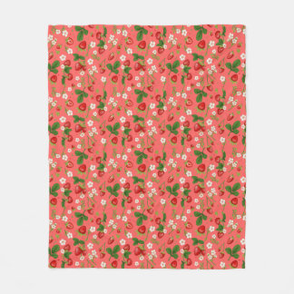 Summer Strawberry Patch Garden Pattern Blanket