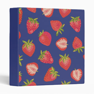 Summer Strawberry pattern Binder
